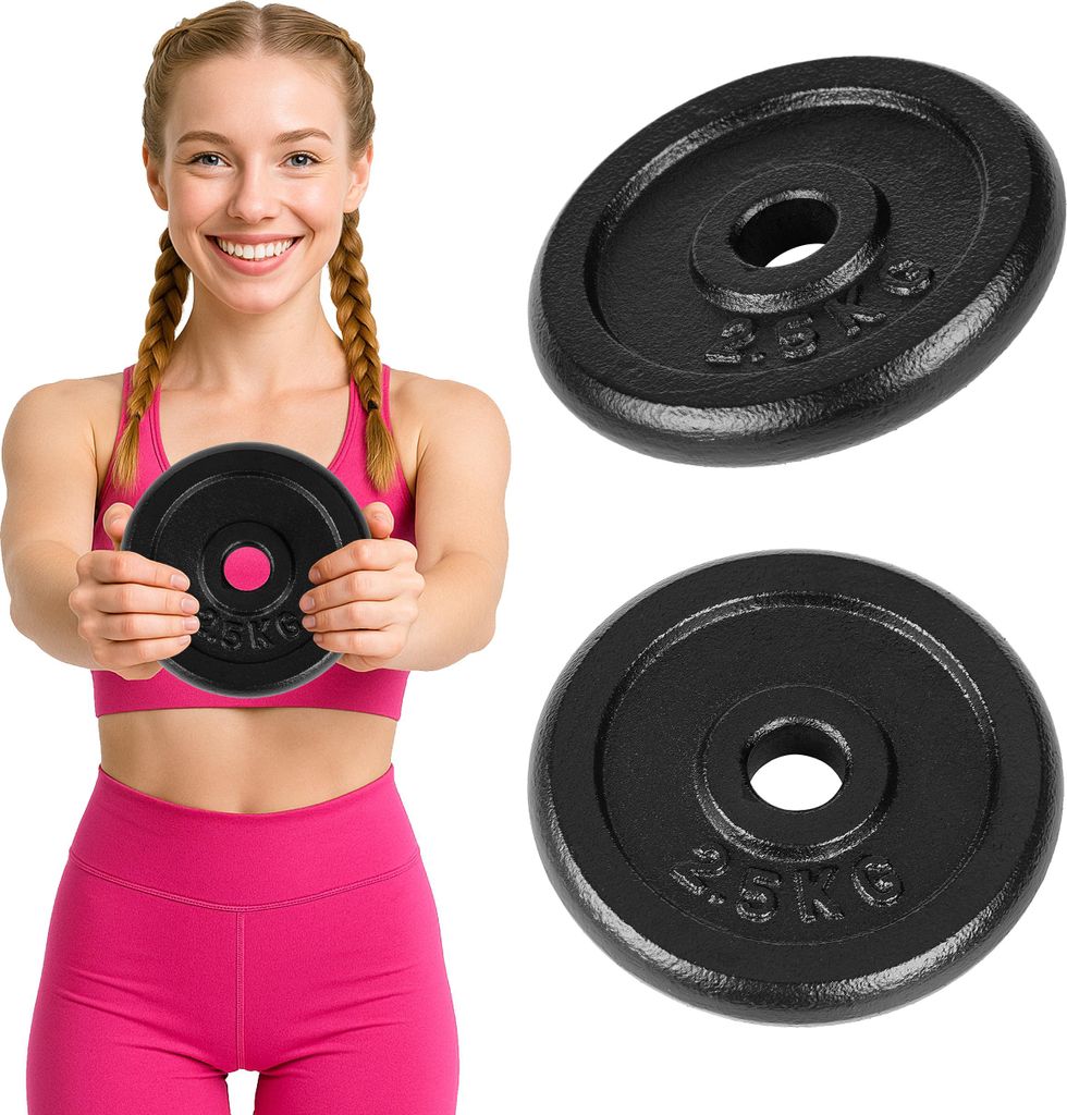 Gymtek Hantelscheibe - 2.5 kg Gewichte, ?29 mm - Gewichtsscheibe, Hantelgewichte, Fitness Scheibe - Krafttraining, Home Gym, Fitness