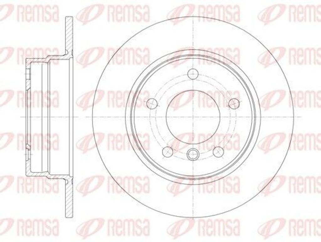 2x REMSA Bremsscheibe 61013.00 hinten für BMW 1 Schrägheck (E87) 280mm 65 5mm