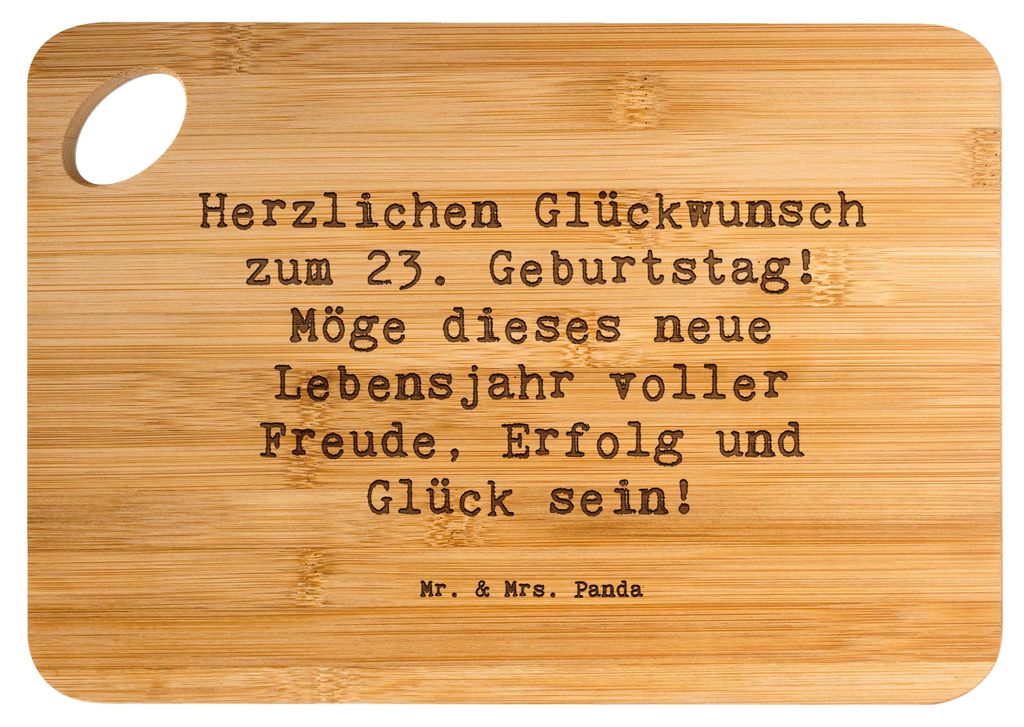 Mr. & Mrs. Panda Schneidebrett Spruch 23. Geburtstag - Transparent - Geschenk, holzschneidebrett, Alter, Brett, Liebe, Dekoration, Grußkarten, Fr...