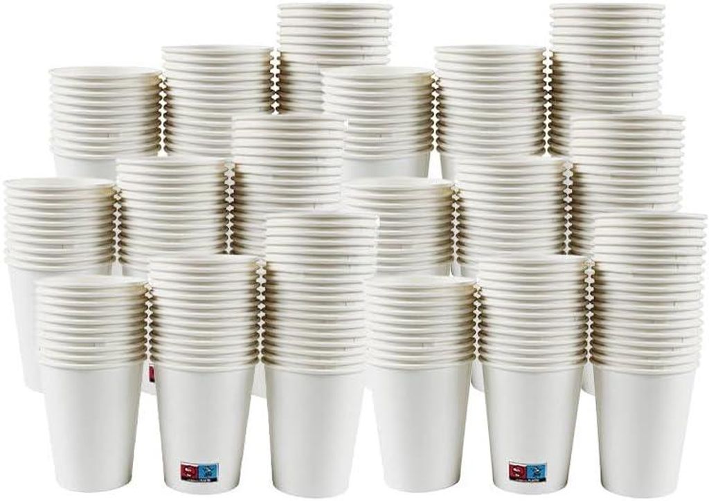 Kaffeebecher – TO GO 200 ml, 8 oz Einweg Coffee to Go Becher Weiß (20 x 50) -1000 Stück