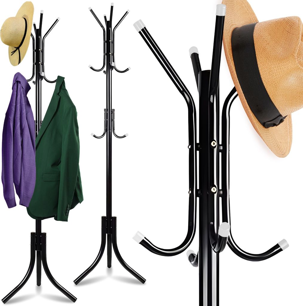 Garderobenständer Kleiderständer mit 12 Haken Freistehender Produktbild 