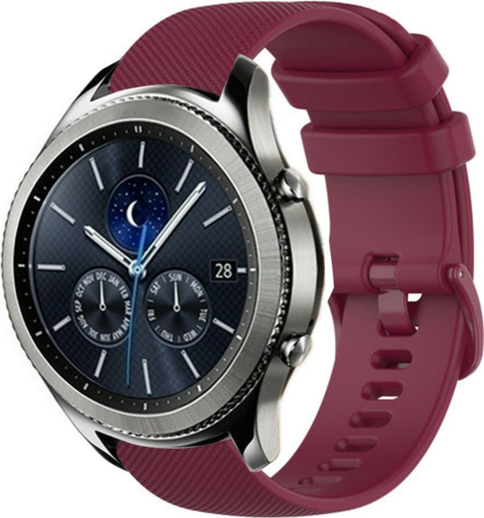 Strap-it Samsung Gear S3 Luxus-Silikonarmband (Dunkelrot)