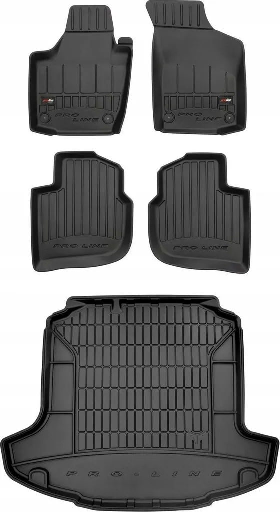 SET Tappetini Gomma 3D Skoda Rapid Berlina (2012-2018) - Misura Perfetta