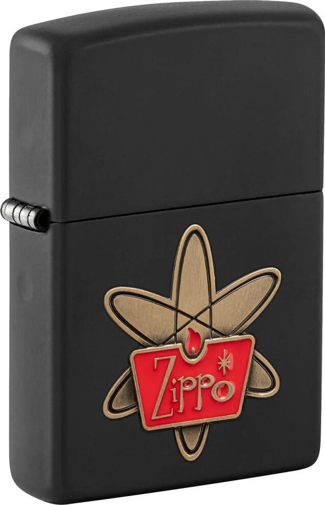 Zippo Benzin-Feuerzeug schwarz Retro Emblem Zippo 60007170, unbefüllt
