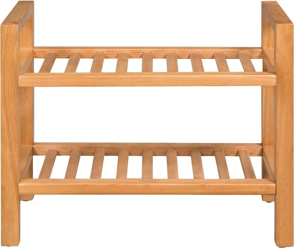 Stojak Na Buty Z 2 Półkami, 49,5X27X40 Cm, Lite Drewno Zdjęcie produktu 
