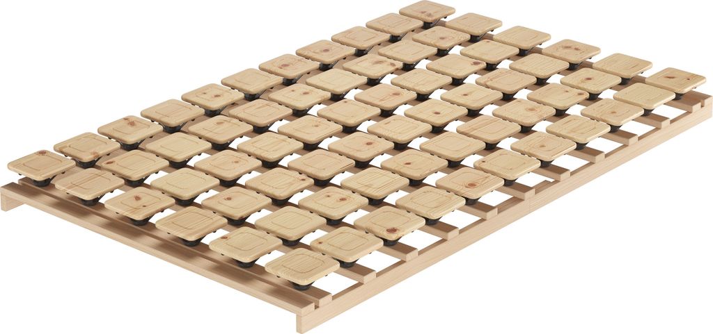 Großer Tellerrost ohne Metall 120x200 cm mit 66 elastischen Tellern aus Zirbenholz 70.98-12