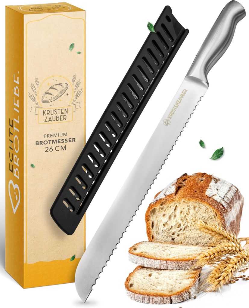 KRUSTENZAUBER Brotmesser 26 cm mit Wellenschliff – Scharfes Produktbild 