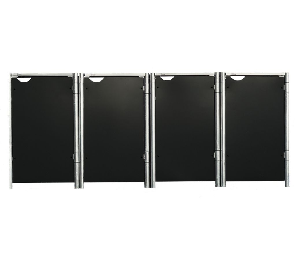 Hide Metall Mülltonnenbox für 4 Mülltonnen 240 Liter Schwarz 81x279x115 cm