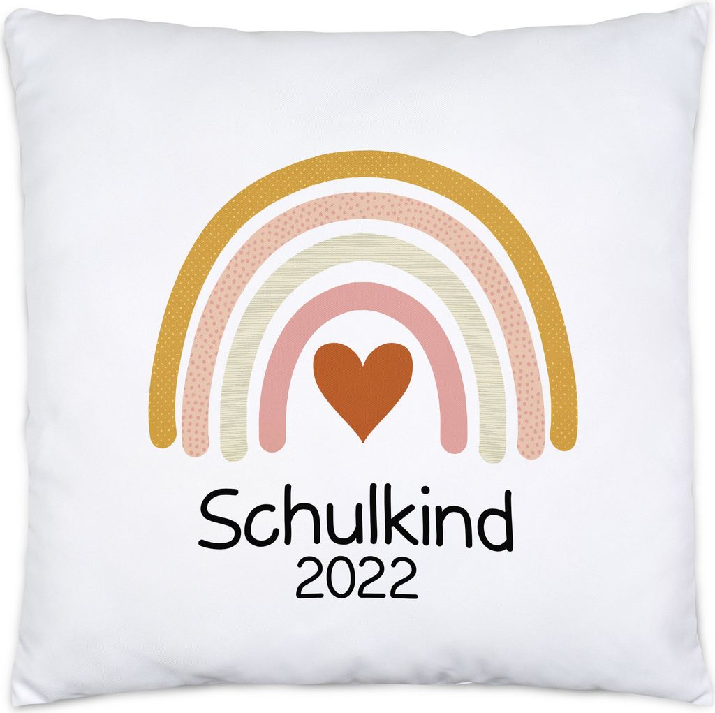 Schulkind 2022 Kissen Inkl. Füllung Einschulungsgeschenk Grundschule 1. Klasse Schulstart Herzen Motiv
