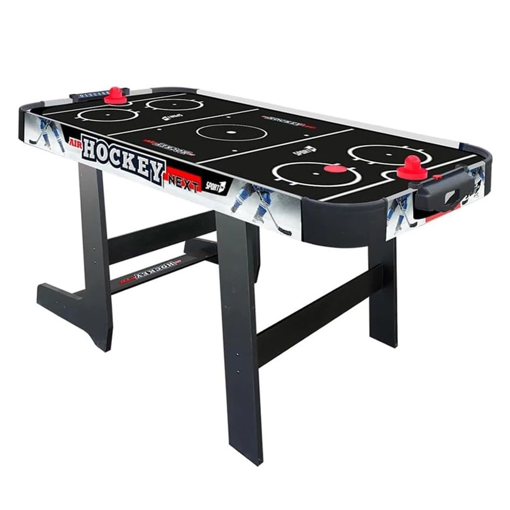 Faltbarer Air Hockey Tisch für Zuhause, platzsparend verstaubar, Farbe Schwarz