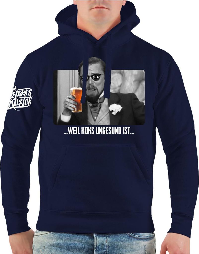 Herren Kapuzenpullover BIER weil Koks ungesund ist