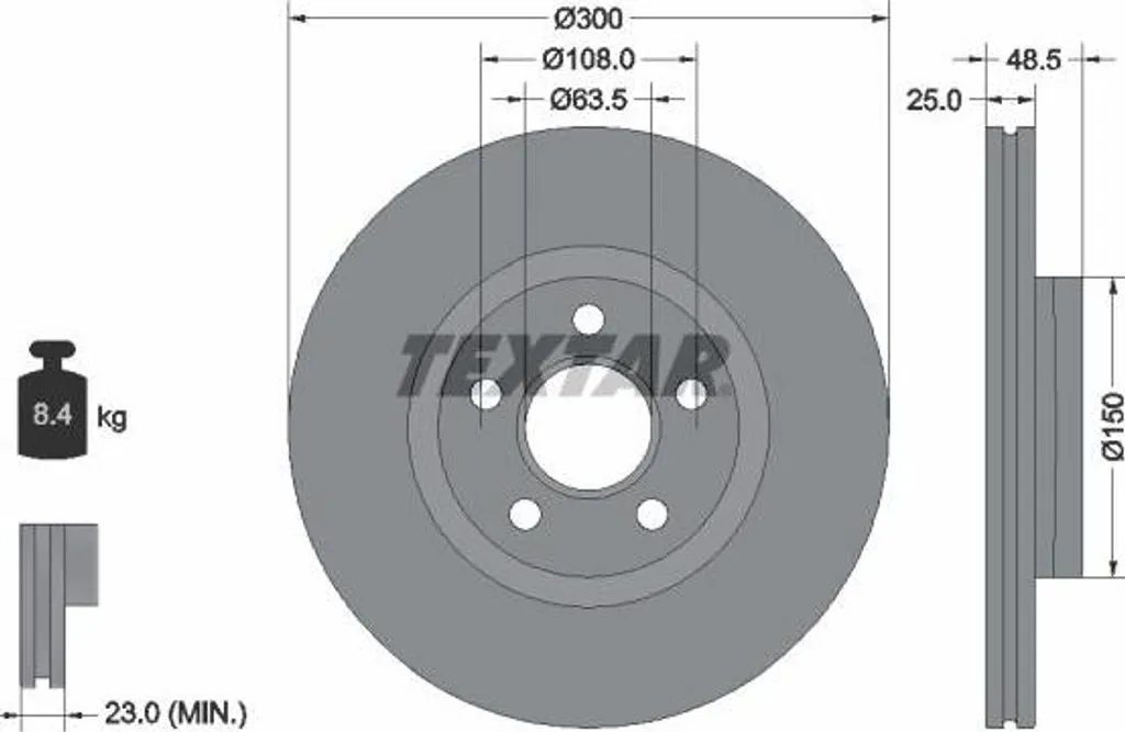 Disque de frein utilitaire Ford Transit et Tourneo qualité d'origine
