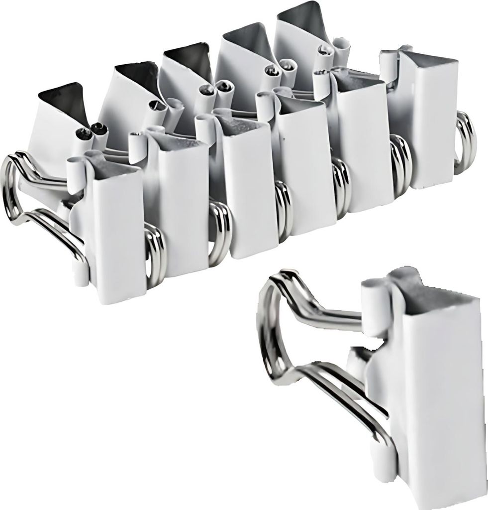 Alco Foldbackklammer Metall vernickelt 32mm weiß 12 Stück