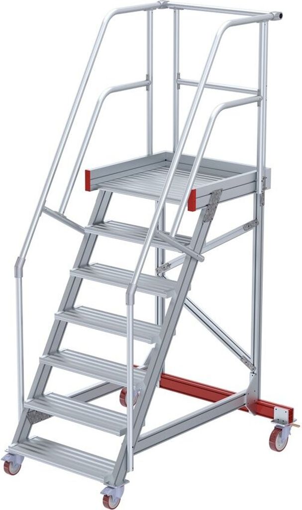 Euroline 513 Wartungsbühne 60° 600mm Stufenbreite 7 Stufen Alu gerieft