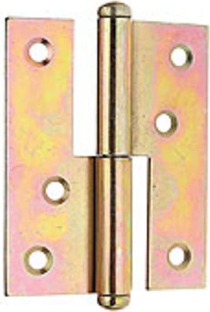 Praktisches Aushebescharnier links 80x65x1,8mm, verzinkt, für Türen und Tore, robust & langlebig, 1 Stück silberfarben