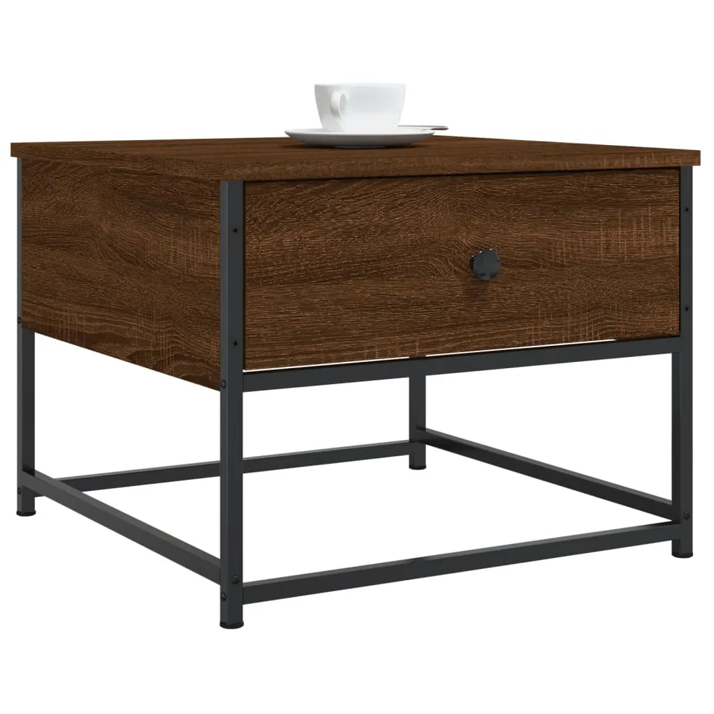 Tavolino Caffè 51x51 Rovere Marrone Design Moderno The Living Store - 4