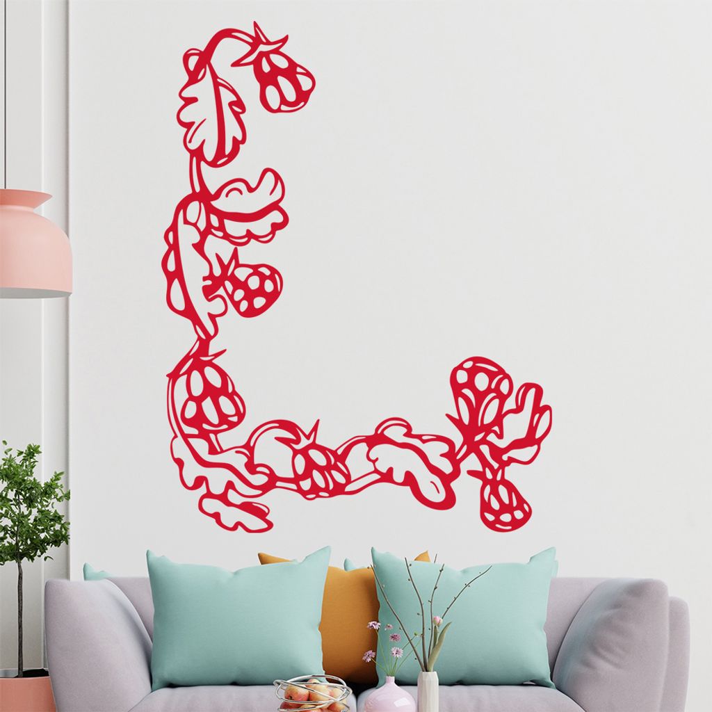 Blumen - Ranken Wandtattoo in 6 Größen - Wandaufkleber Wall Sticker - Dekoration, Küche, Wohnzimmer, Schlafzimmer, Badezimmer