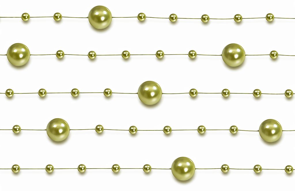 Perlenkette 8mm x 1,3m Kunststoff  5 Stück Olivgrün Produktbild 
