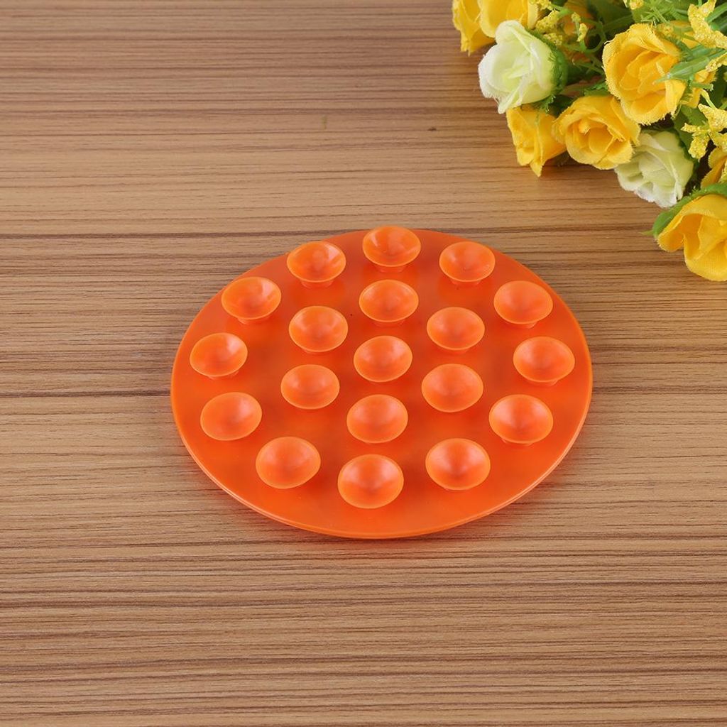 Magische Saugmatte für Babys und Kinder, doppelseitige Saugnäpfe, rutschfest, für Teller, Schüssel, Besteck, Tischset (Orange)