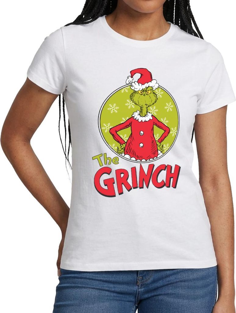 Spreadshirt Der Grinch Logo The Grinch Frauen T-Shirt, S, Weiß