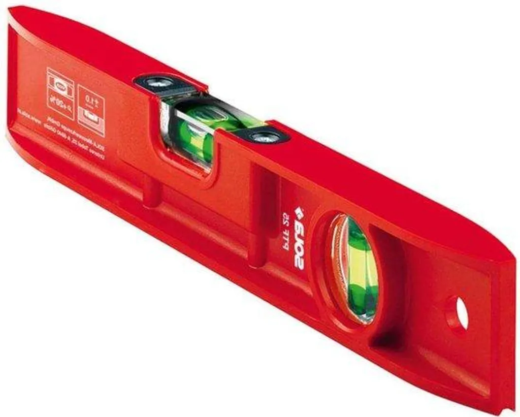 Niveau à bulle rectangulaire rouge de 25 cm, outillage de mesure manuelle