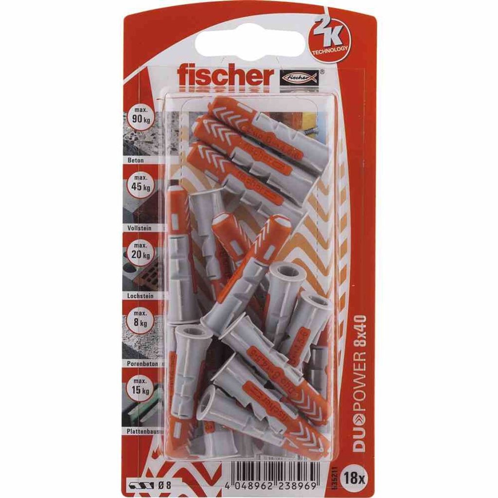 Fischer Dübel Duopower 8.0 x 40 mm - 18 Stück
