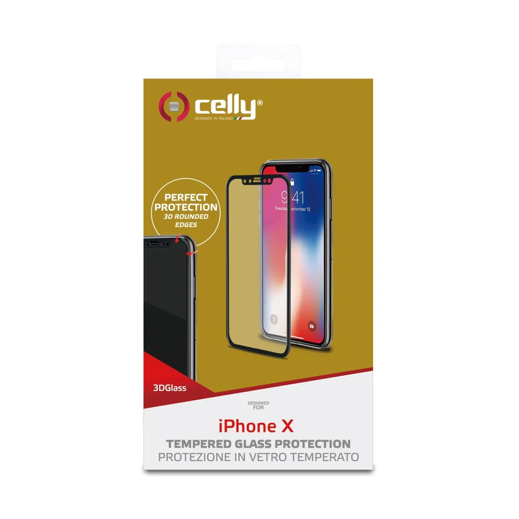 Celly 3D Glass Vetro Temperato Apple: Protezione Schermo iPhone 9H