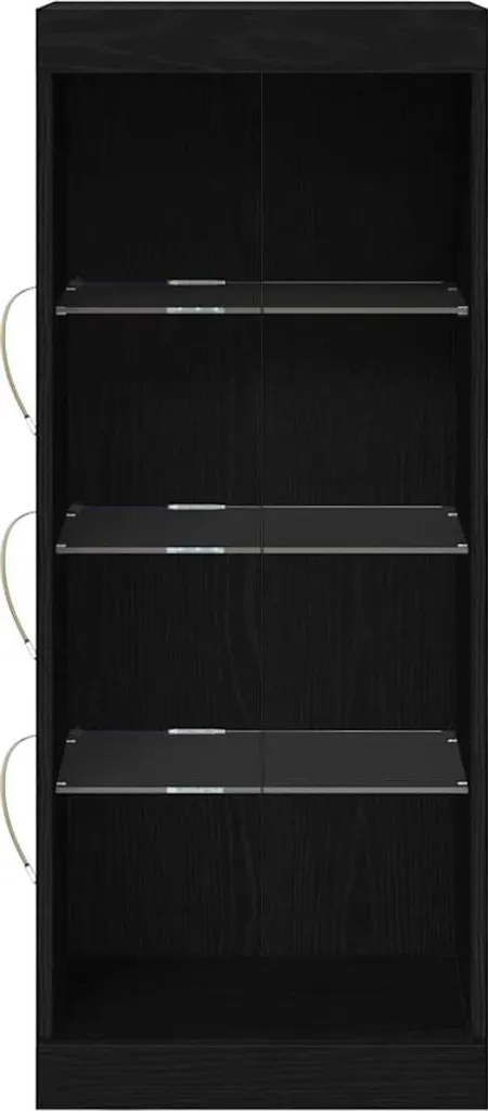 Vetrinetta vidaXL Rovere Nero con Luci LED | Mobiletto Ingresso 100cm - 6