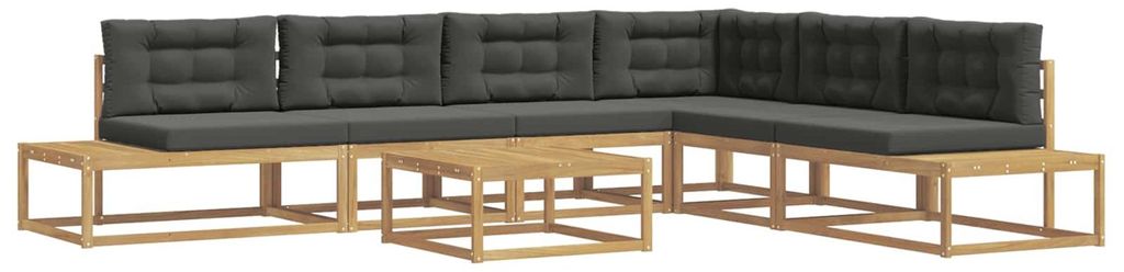 vidaXL Outdoor-Sofagarnitur mit Kissen Weiß 79 x 79 x 37 cm Polyester