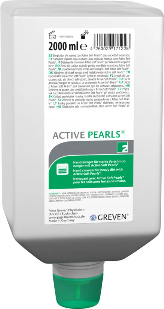 Nettoyant Mains Greven Active Pearls Bouteille 2L Réf 9000 473 404
