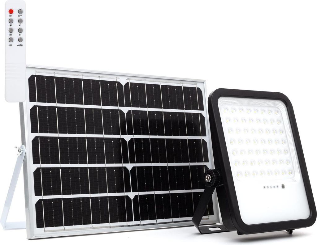 LED Fluter Solar 2200 lm IP65 mit Fernbedienung Nurda 6500K Kaltweiß