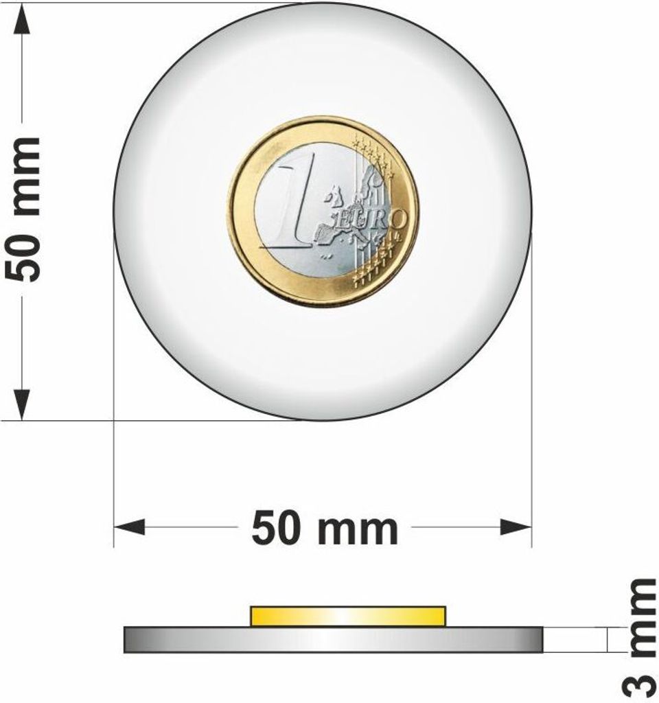 Acrylglasscheibe rund, Ø 50mm, 3mm Dick, transparent - Produktbild 