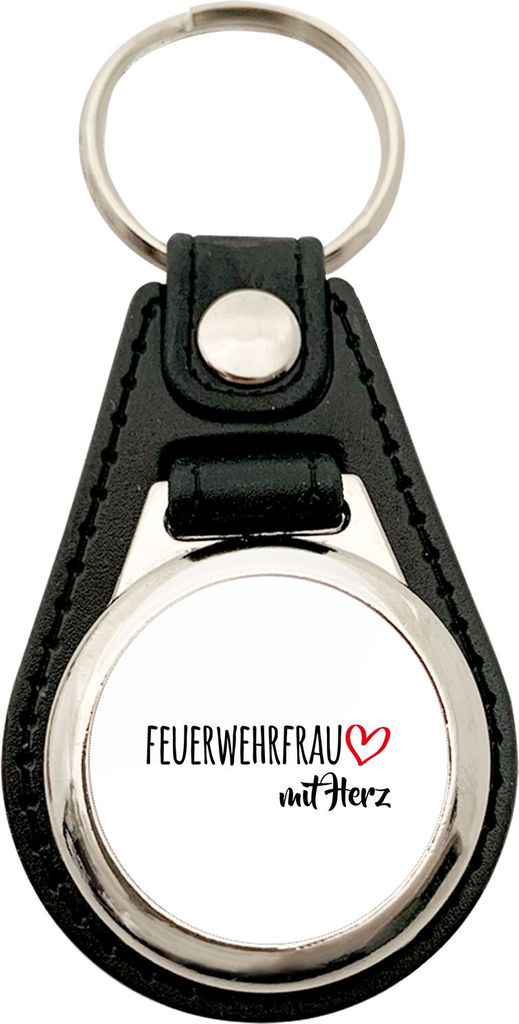 Huuraa Schlüsselanhänger Feuerwehrfrau mit Herz Metall mit Produktbild 