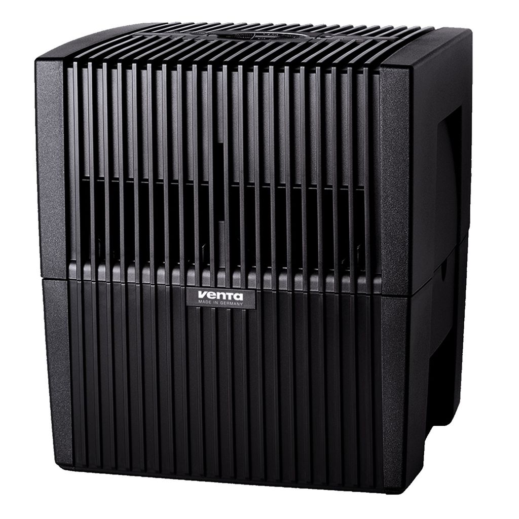 A black Venta air washer is shown against a white background.