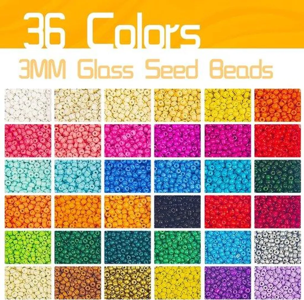 Perles de verre 3mm pour création de bracelets et colliers DIY - Lot 1000 pcs