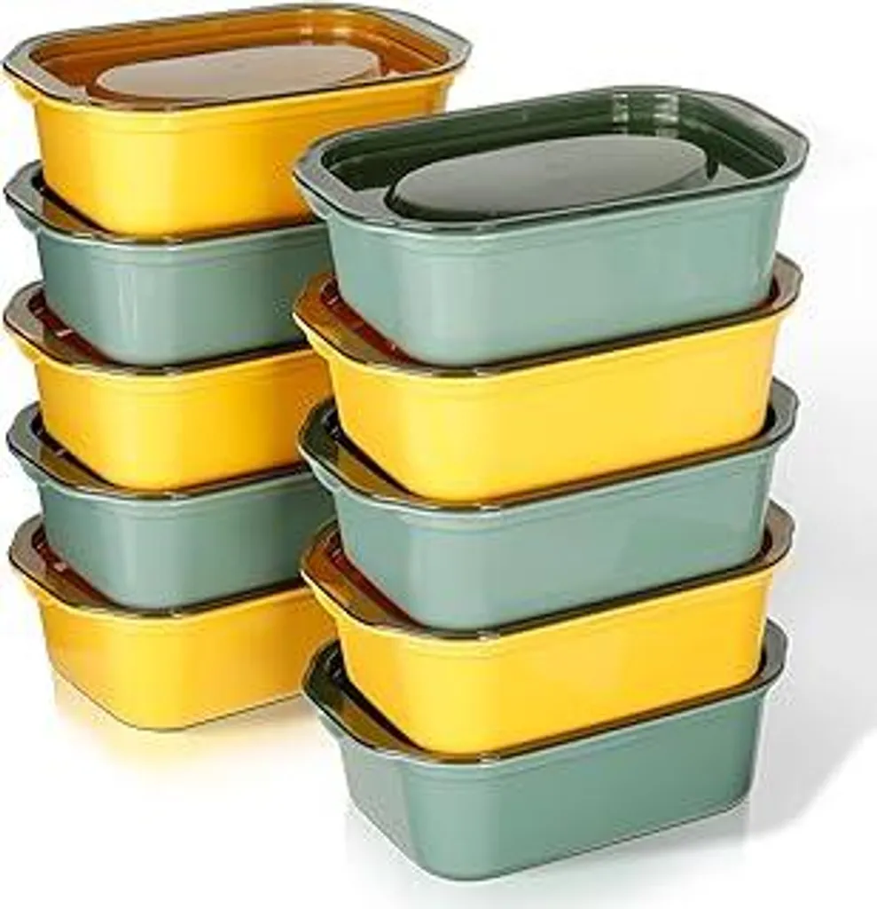 Cozary 10 Pezzi Set Contenitori Ermetici 500ml Salvaspazio Cucina