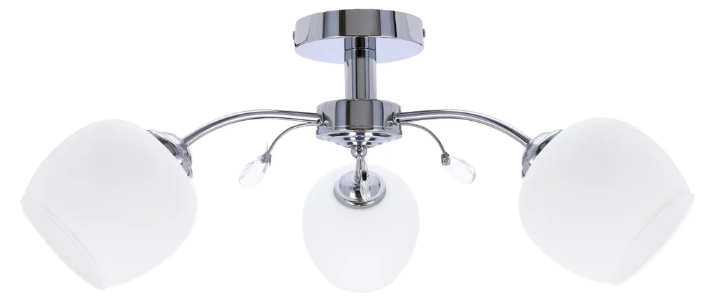 Plafonnier pour cuisine et chambre ESTAR - Éclairage 3 bras chrome et blanc