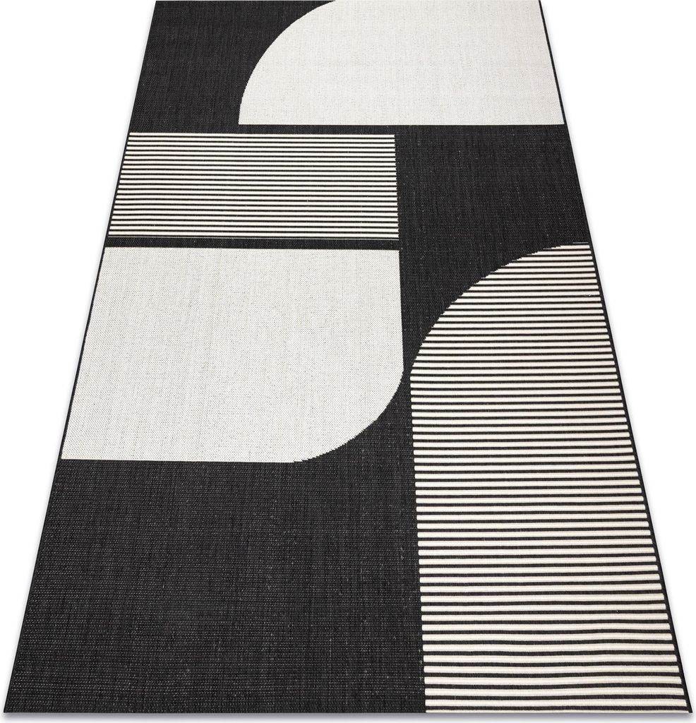 Teppich FLAT SISAL 49384690 ABSTRAKTION creme / schwarz Schwarz 120x170 cm