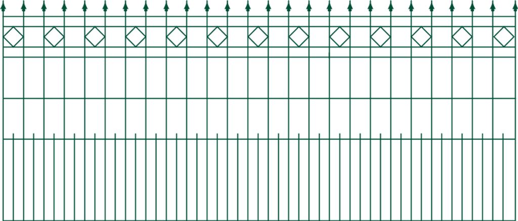 Schmuckzaun Richmond - Farbe: grün, Höhe: 110 cm, Länge: 251 cm