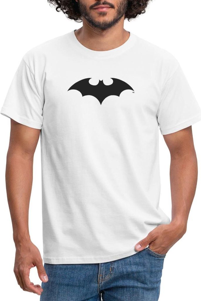 Spreadshirt DC Comics Batman Logo Klassisch Männer T-Shirt, XL, Weiß
