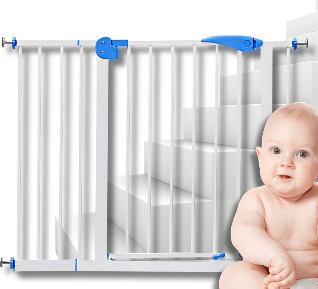 OMNA | Sicherheitsgitter für Treppen und Türen - 72 cm + 20 cm Verlängerung - Druckmontage - sicher und vielseitig