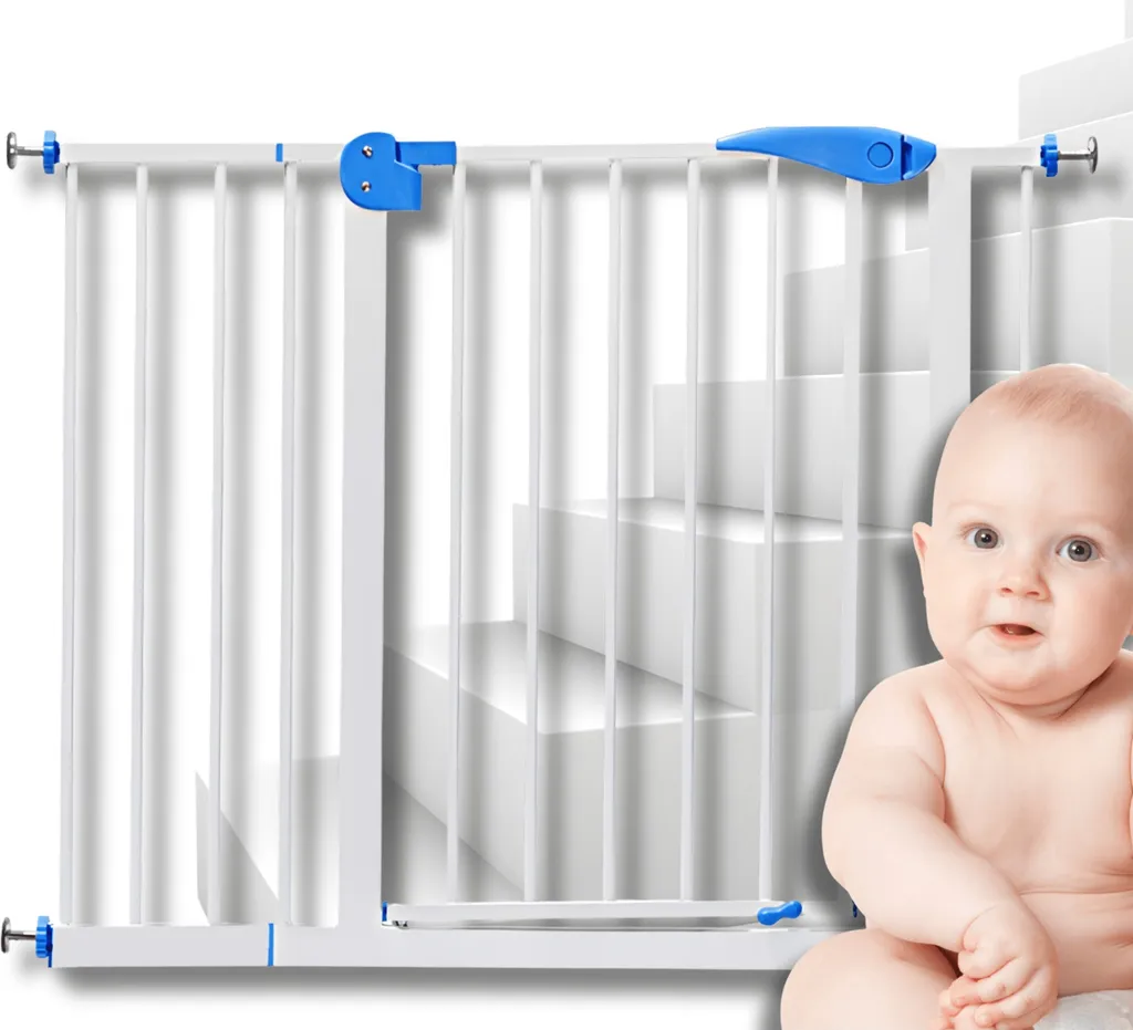 Barrière de sécurité blanche 72 cm + rallonge 20 cm montage sans trou