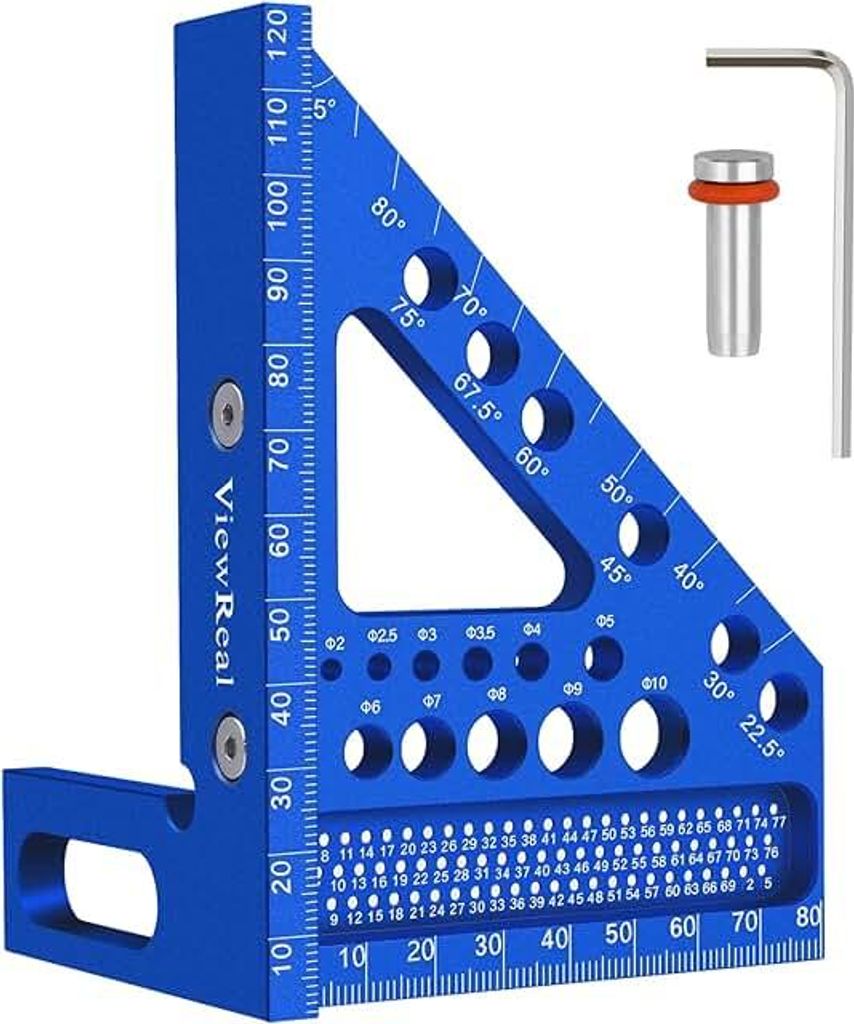 3D-Gehrungswinkel Multifunktional 22.5-90 Winkelmaß Aluminiumlegierung Hochpräzises Layout-Messwerkzeug Anreisswerkzeug Holzbearbeitungs-Messwerk...