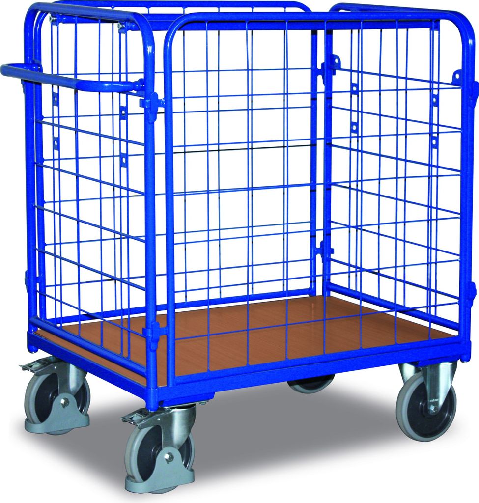 Paketwagen, 4 Gitterwände, Ladefläche LxB 850x500 mm, Außenmaße LxBxH 1040x540x1180 mm, Traglast 400 kg