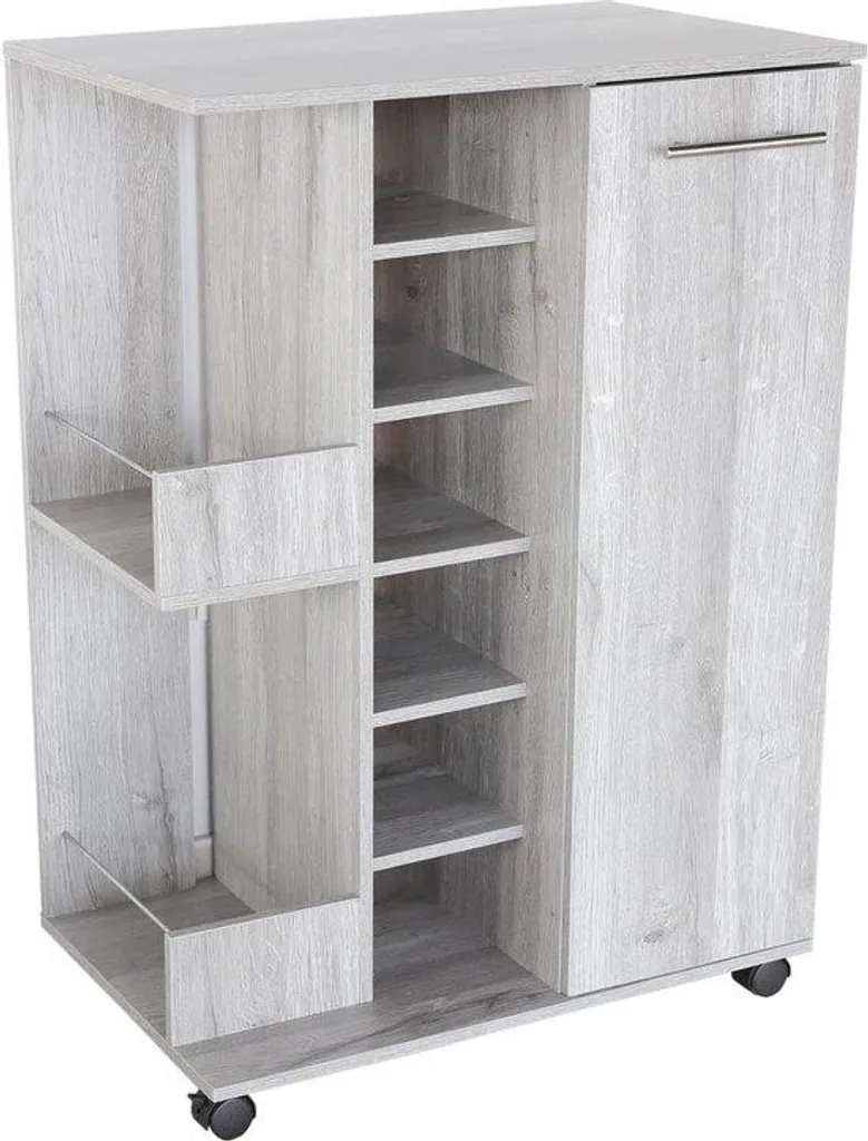 Meuble Range-Bouteilles Gris en Bois - Cave à Vin 48 Emplacements