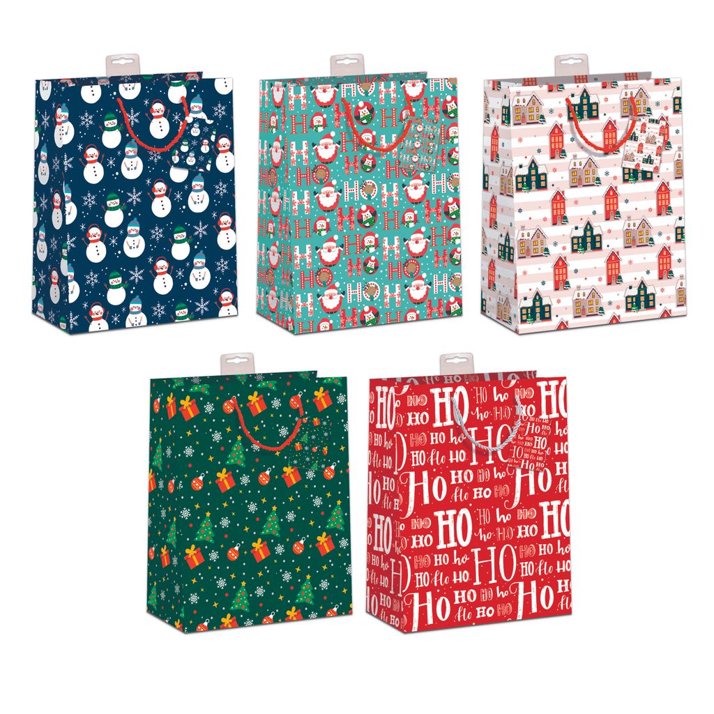 Weihnachten 10 Geschenktaschen sortiert Large A4-Format€ 22,50 pro Tüte € 2,25 5 Motive a 2 Stück Winter und Weihnachtsmotive