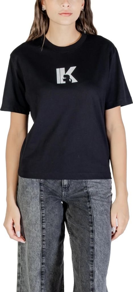 Karl Lagerfeld Jeans Damen T-Shirt Schwarz 488399 : Größe - S Größe: S