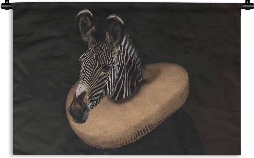 MuchoWow Wandteppich Wandbehang Gemälde - Zebra - Alte Meister 150x100 cm Tapisserie Dekoration Wandtuch - Waschbar - Tapisserien - Wand-Decke