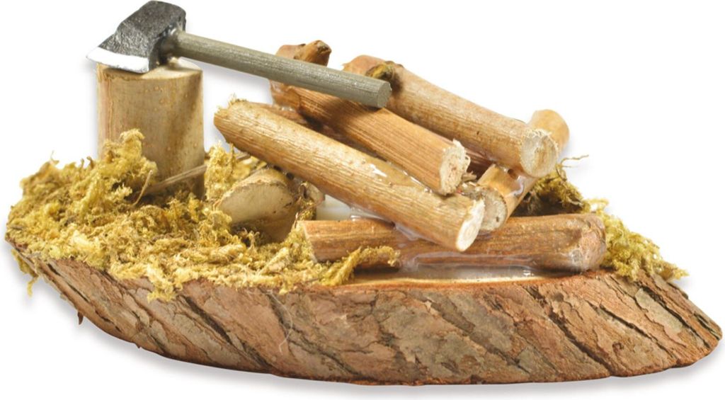 Riffelmacher Krippenzubehör Lagerfeuer Bel. mit Axt 11 cm