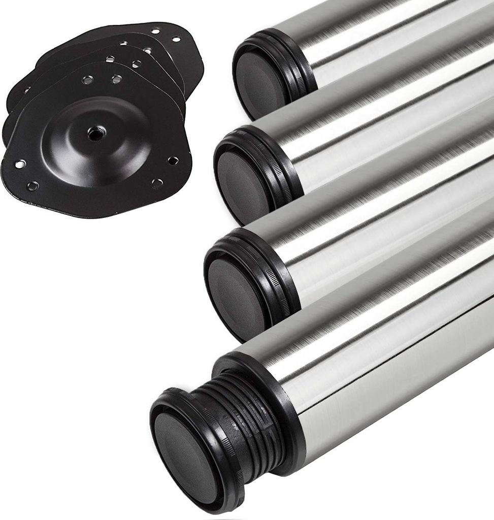 4 Stück Tischbein 76 x 710 mm Edelstahl Produktbild 
